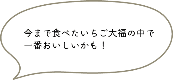 今まで食べたいちご大福の中で一番おいしいかも！